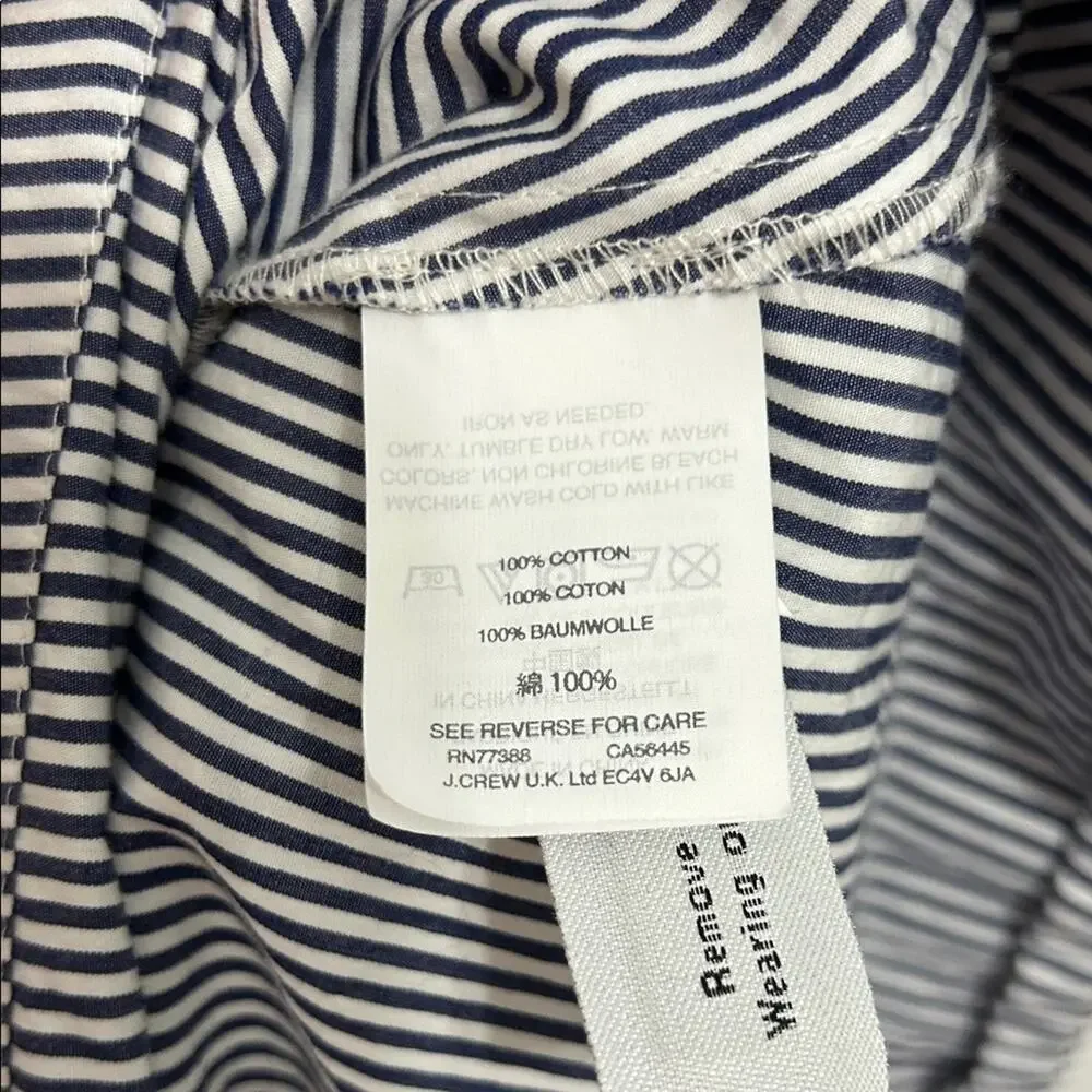 J. Crew Nautical Navy and White Striped Shirt Dress